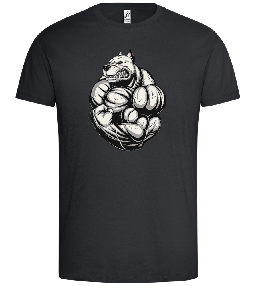 Strong Dog Design - Premium men's t-shirt_DARK GRAY_front