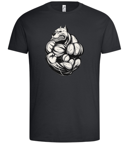 Strong Dog Design - Premium men's t-shirt_DARK GRAY_front