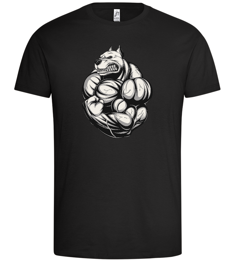 Strong Dog Design - Premium men's t-shirt_DEEP BLACK_front