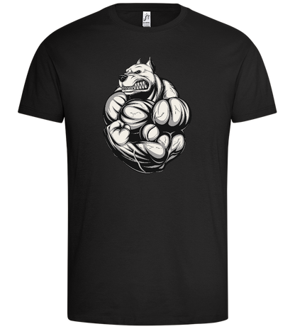 Strong Dog Design - Premium men's t-shirt_DEEP BLACK_front