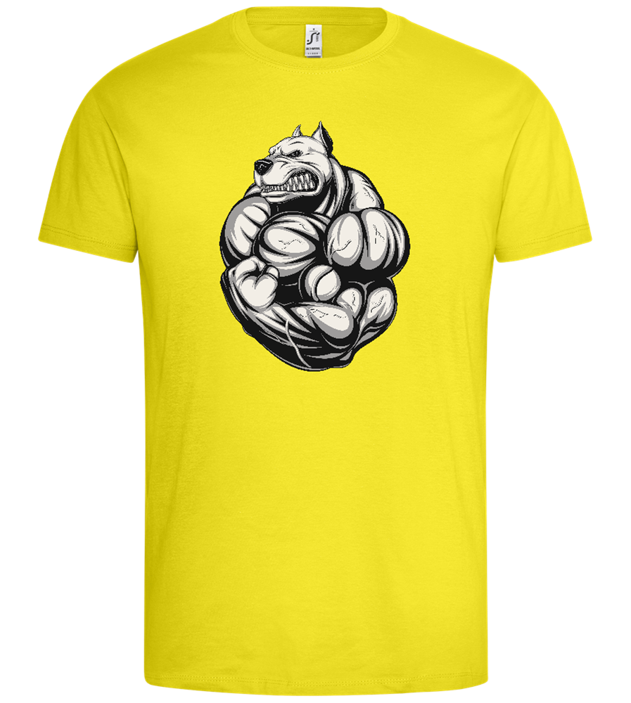 Strong Dog Design - Premium men's t-shirt_LEMON_front