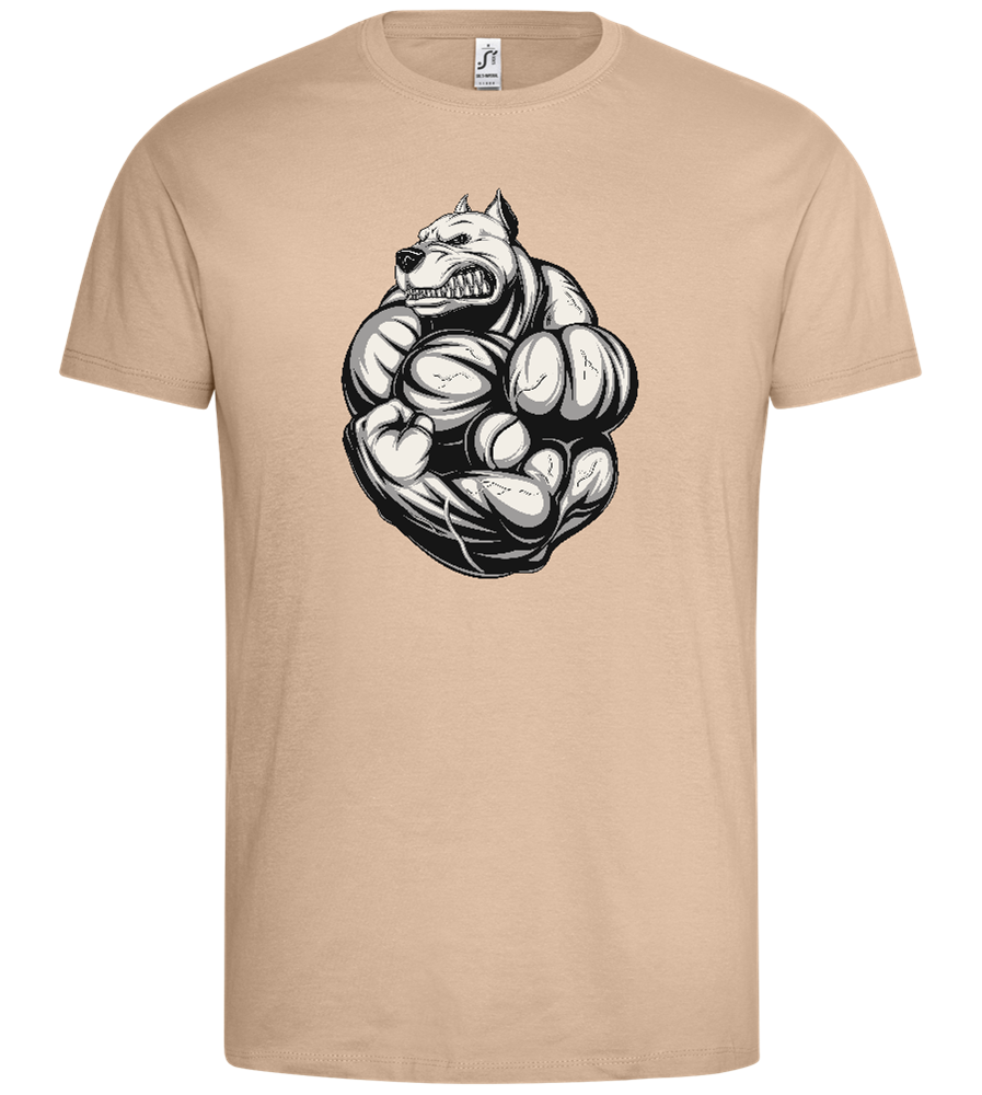 Strong Dog Design - Premium men's t-shirt_SAND_front