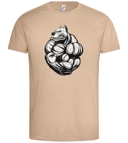 Strong Dog Design - Premium men's t-shirt_SAND_front