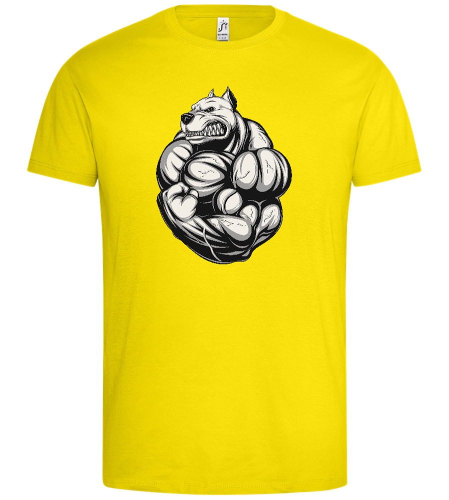 Strong Dog Design - Premium men's t-shirt_YELLOW_front