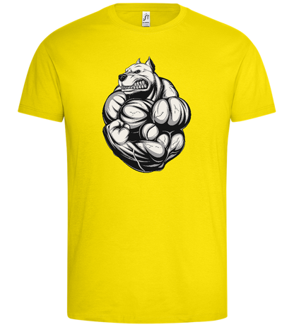 Strong Dog Design - Premium men's t-shirt_YELLOW_front