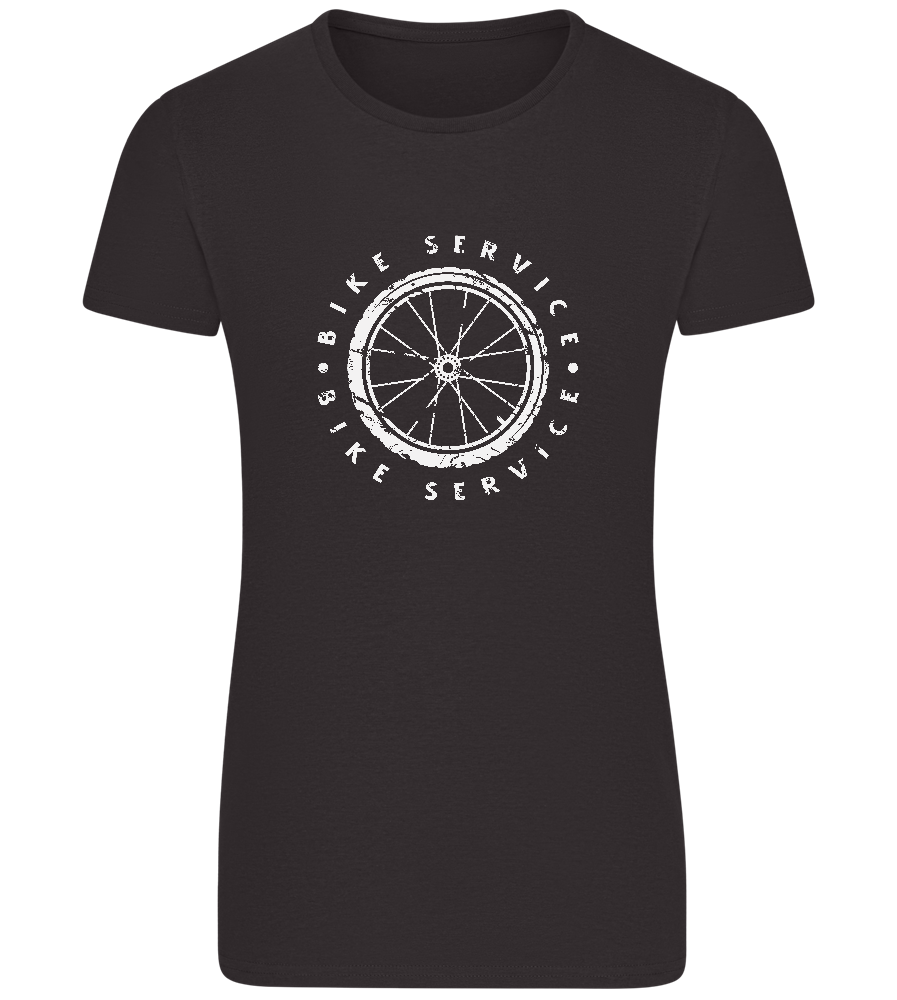 Bicycle Service Design - Basic women's fitted t-shirt_DEEP BLACK_front