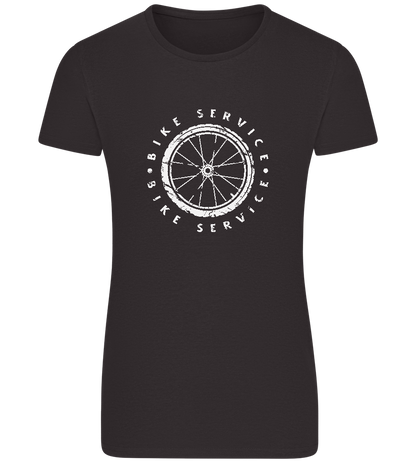 Bicycle Service Design - Basic women's fitted t-shirt_DEEP BLACK_front