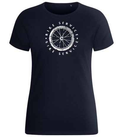 Bicycle Service Design - Basic women's fitted t-shirt_FRENCH NAVY_front