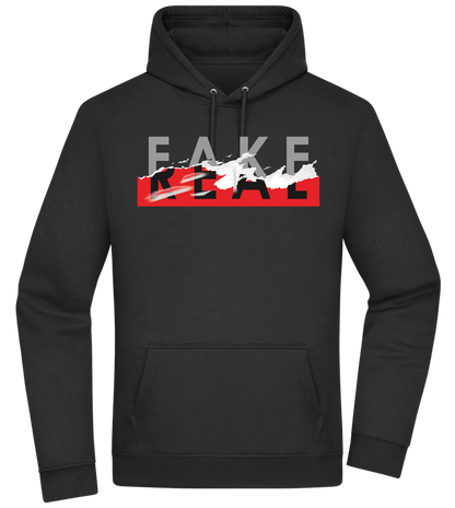 Fake Real Design - Premium Essential Unisex Hoodie_BLACK_front