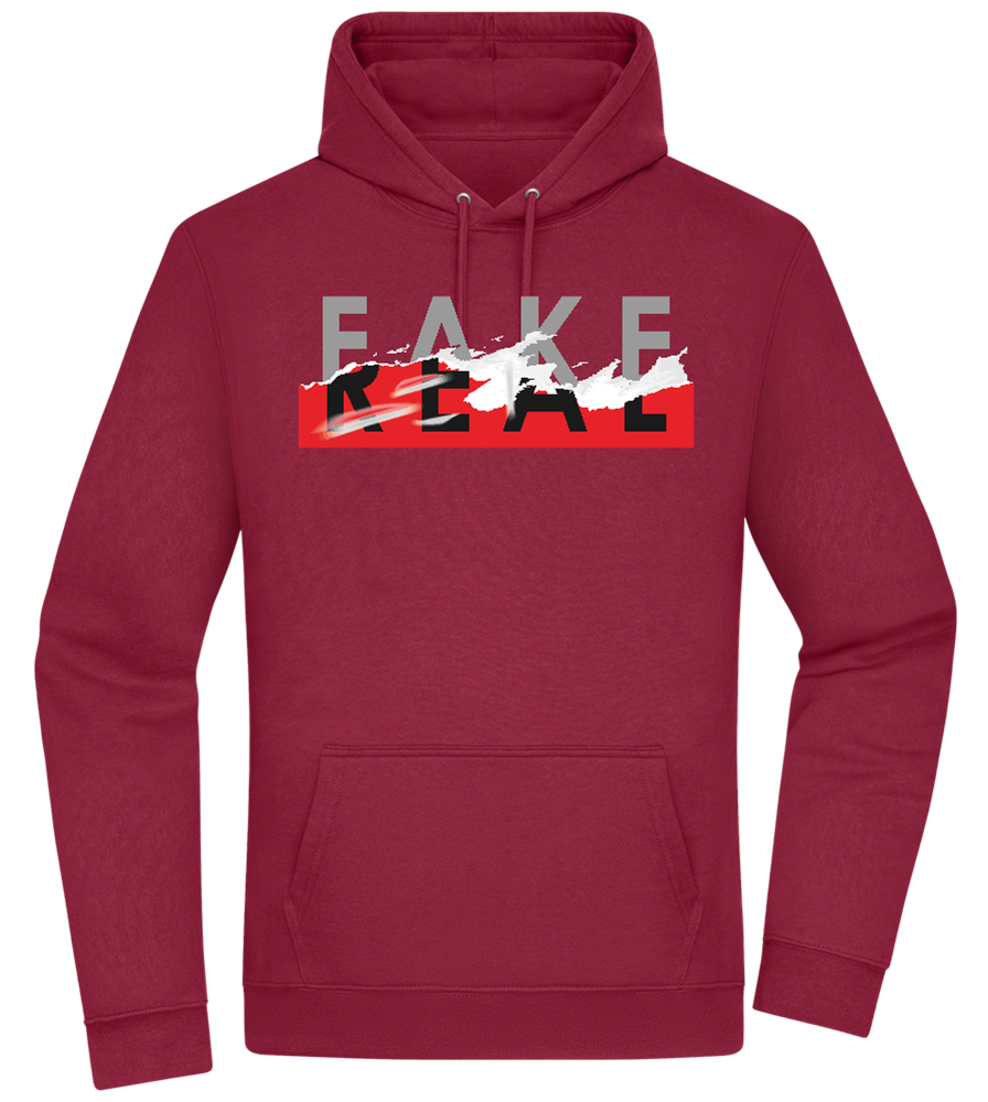 Fake Real Design - Premium Essential Unisex Hoodie_BORDEAUX_front