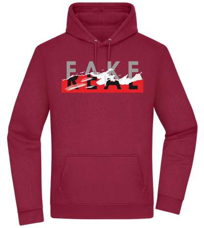 Fake Real Design - Premium Essential Unisex Hoodie_BORDEAUX_front