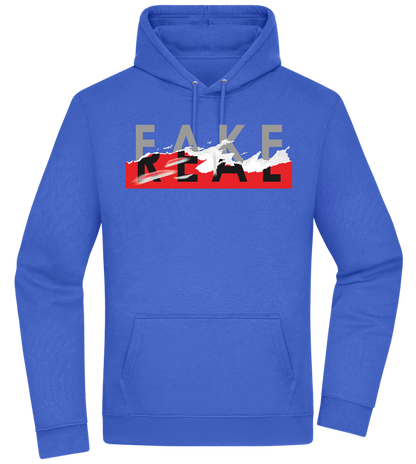 Fake Real Design - Premium Essential Unisex Hoodie_ROYAL_front