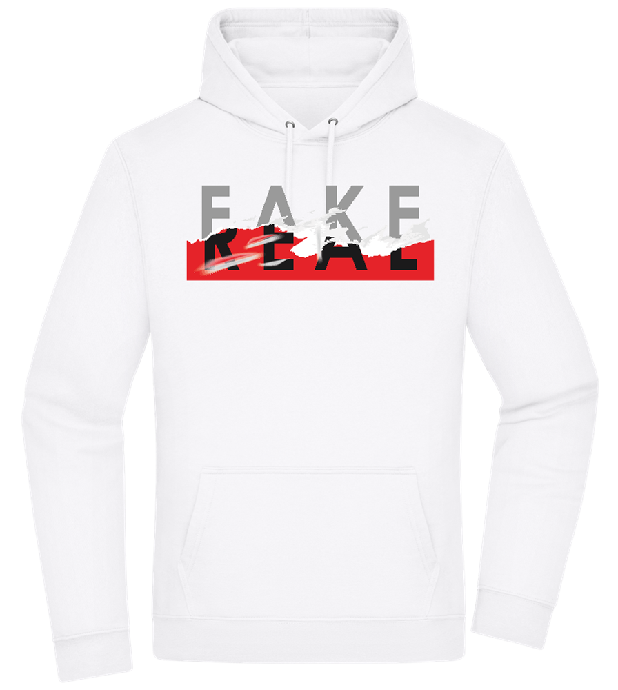 Fake Real Design - Premium Essential Unisex Hoodie_WHITE_front