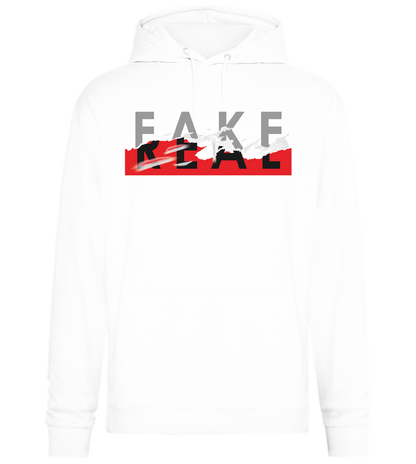 Fake Real Design - Premium Essential Unisex Hoodie_WHITE_front