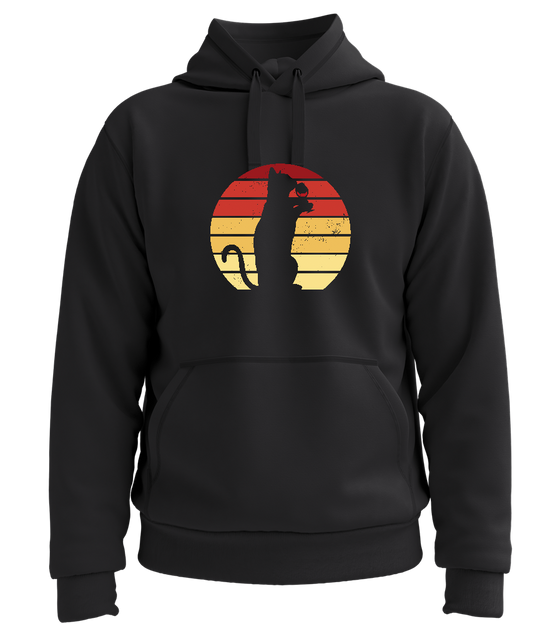 Cat Drinking Wine Design - Premium unisex hoodie_BLACK_front