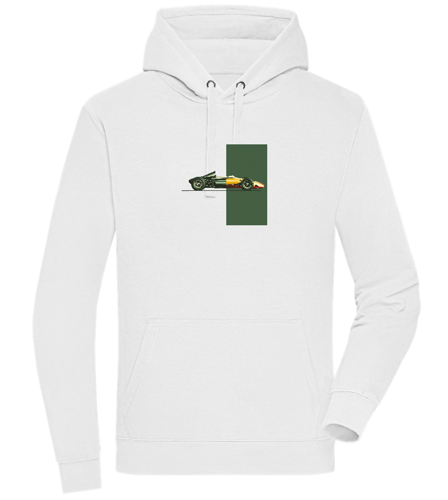 Retro F1 Design - Premium unisex hoodie_WHITE_front