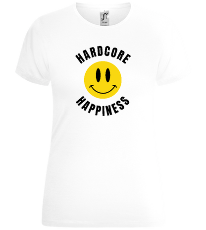 Smiley Hardcore Happiness Design - Comfort women's t-shirt_WHITE_front