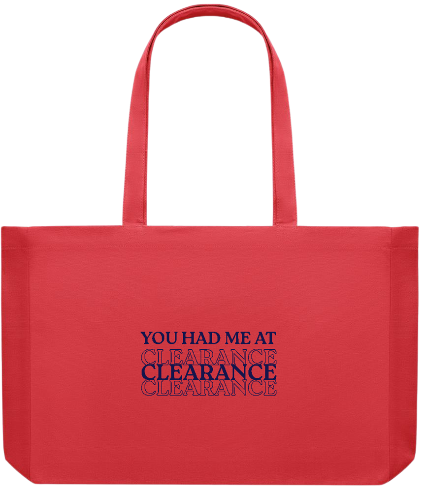 Clearance Design - Premium large recycled shopping tote bag_RED_front