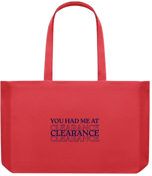 Clearance Design - Premium large recycled shopping tote bag_RED_front