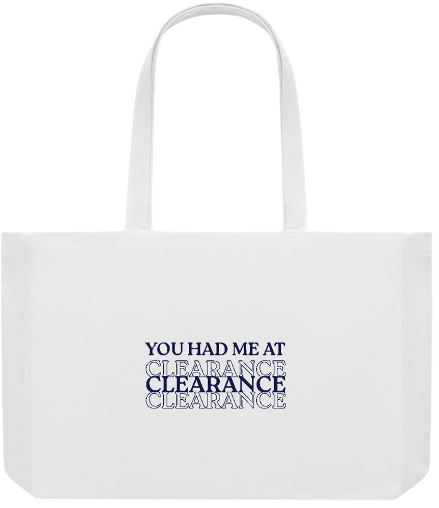 Clearance Design - Premium large recycled shopping tote bag_WHITE_front