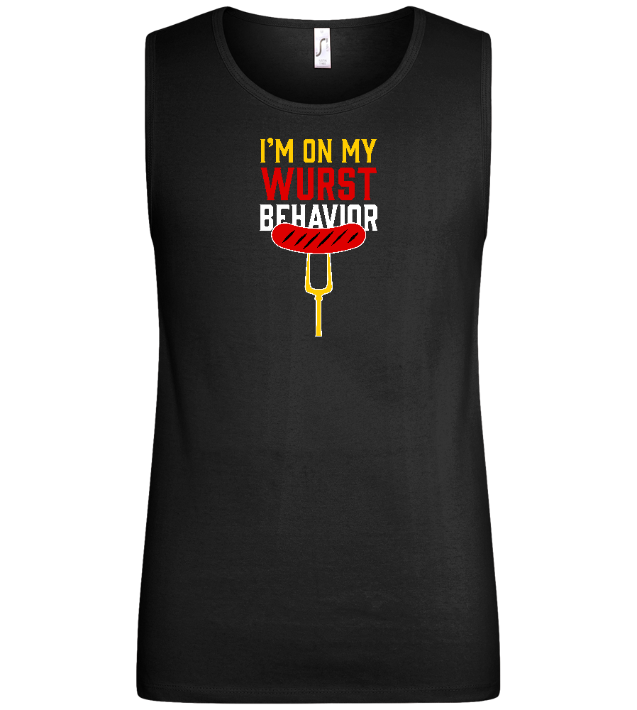 I'm On My Wurst Behaviour Design - Basic men's tank top_DEEP BLACK_front