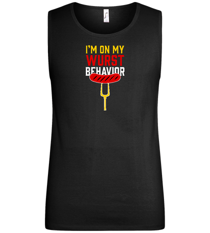 I'm On My Wurst Behaviour Design - Basic men's tank top_DEEP BLACK_front