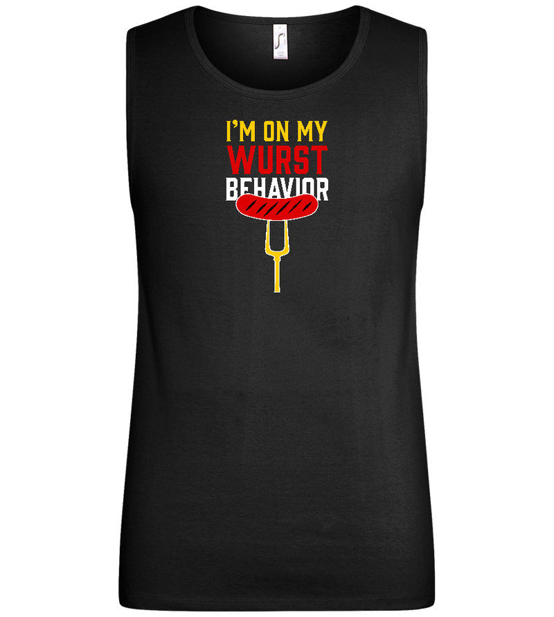 I'm On My Wurst Behaviour Design - Basic men's tank top_DEEP BLACK_front