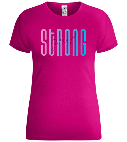 Strong Girl Text Design - Comfort women's t-shirt_FUCHSIA_front