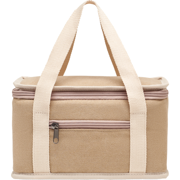 6 Can Cooler Bag in Canvas_BEIGE_front