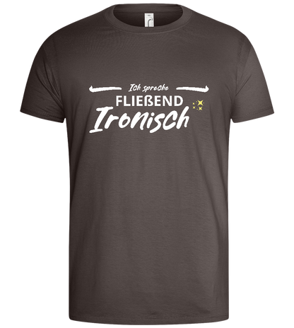 Fluent in Irony Design - Basic men's t-shirt_DARK GRAY_front