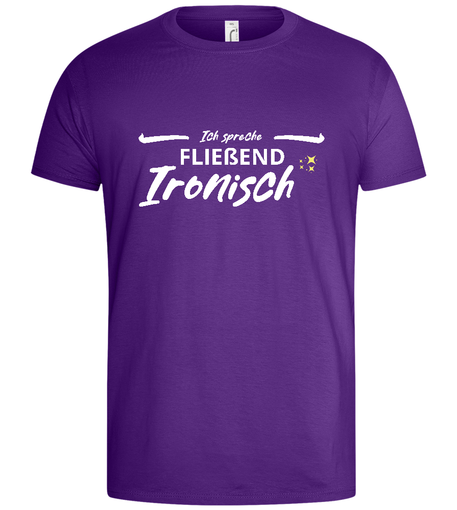 Fluent in Irony Design - Basic men's t-shirt_DARK PURPLE_front