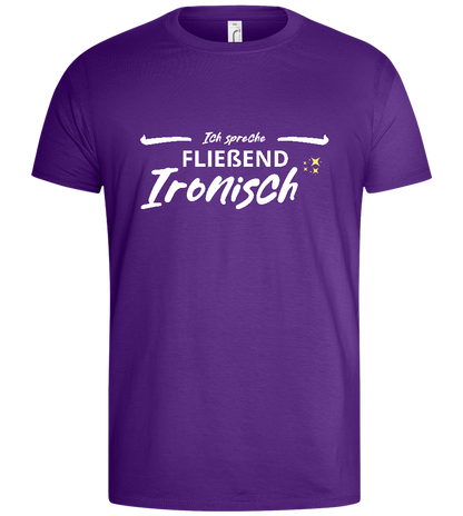 Fluent in Irony Design - Basic men's t-shirt_DARK PURPLE_front