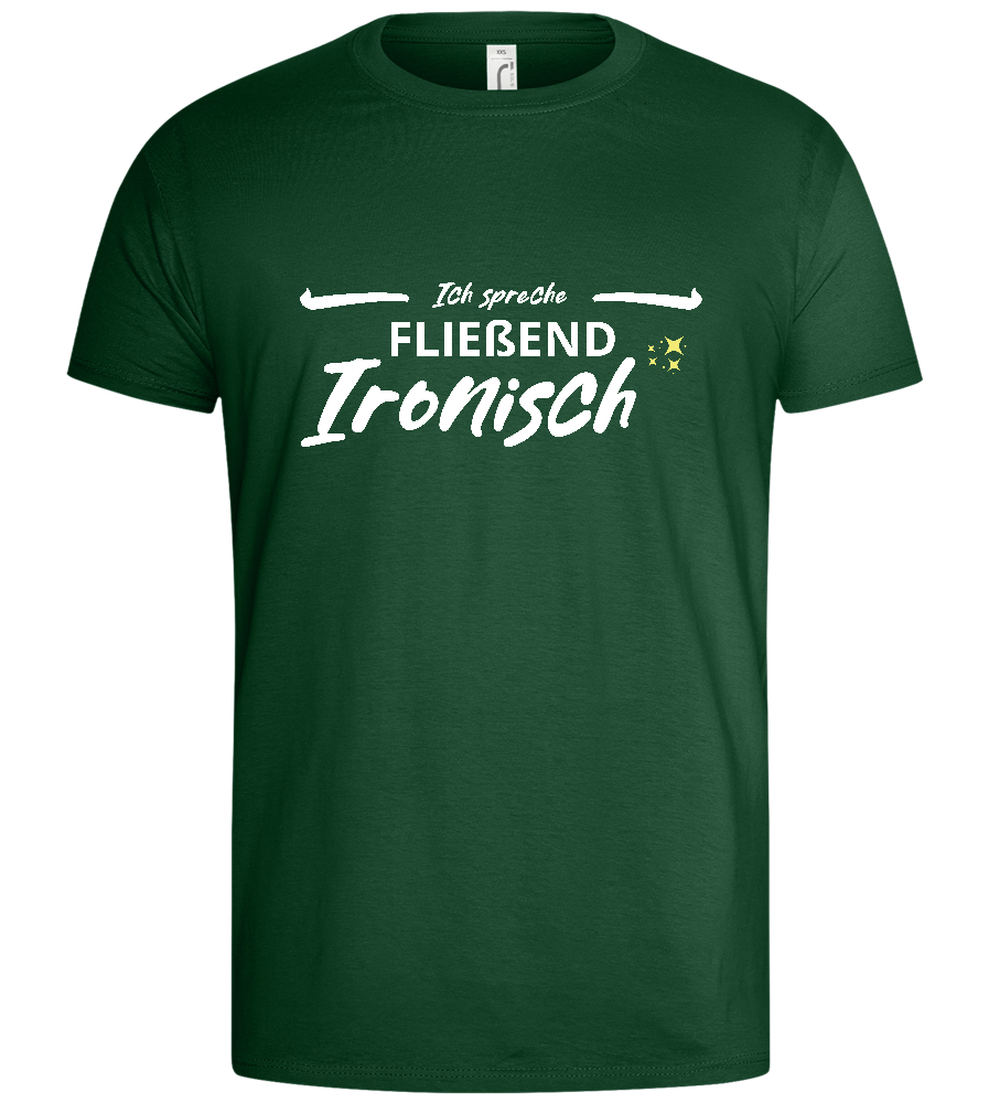 Fluent in Irony Design - Basic men's t-shirt_GREEN BOTTLE_front