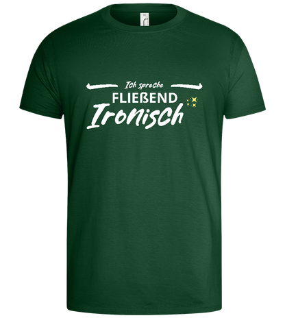 Fluent in Irony Design - Basic men's t-shirt_GREEN BOTTLE_front