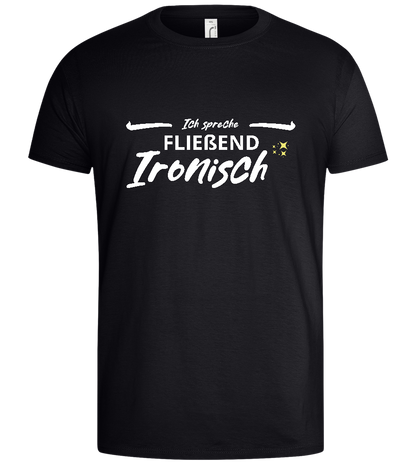 Fluent in Irony Design - Basic men's t-shirt_MARINE_front