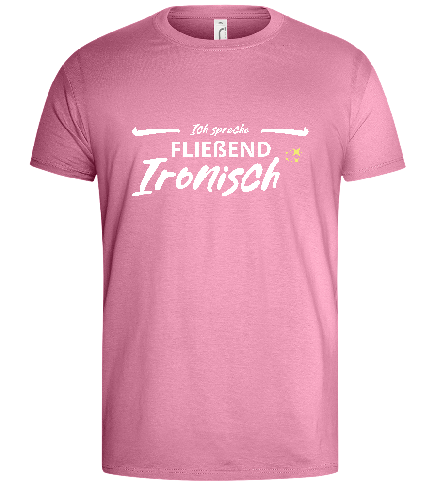 Fluent in Irony Design - Basic men's t-shirt_PINK ORCHID_front