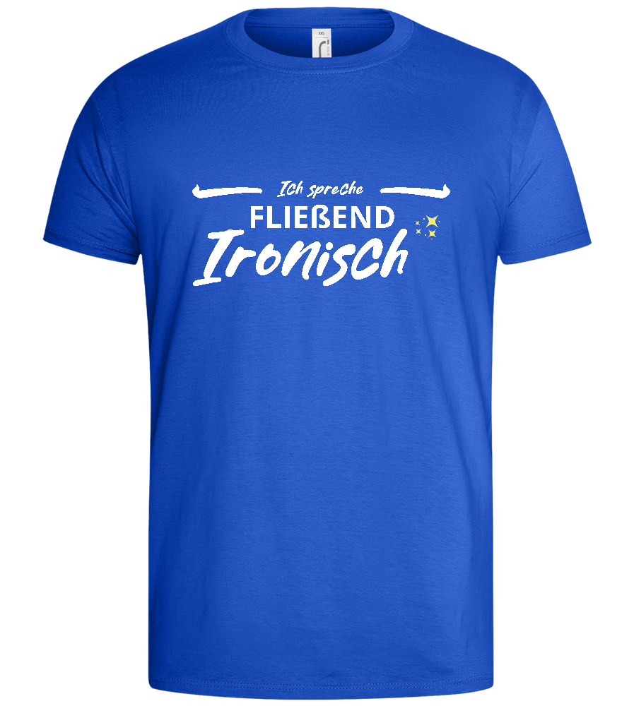 Fluent in Irony Design - Basic men's t-shirt_ROYAL_front