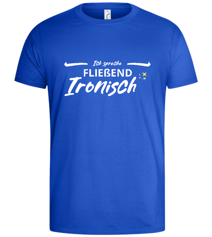 Fluent in Irony Design - Basic men's t-shirt_ROYAL_front