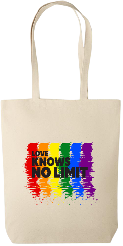 Love Knows No Limits Design - Premium canvas cotton tote bag_BEIGE_front