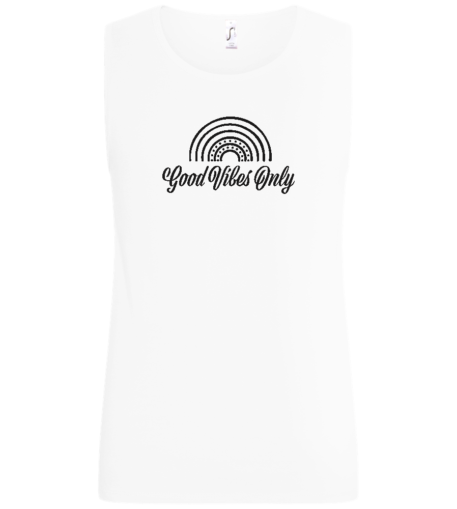 Good Vibes Only Rainbow Design - Basic men's tank top_WHITE_front