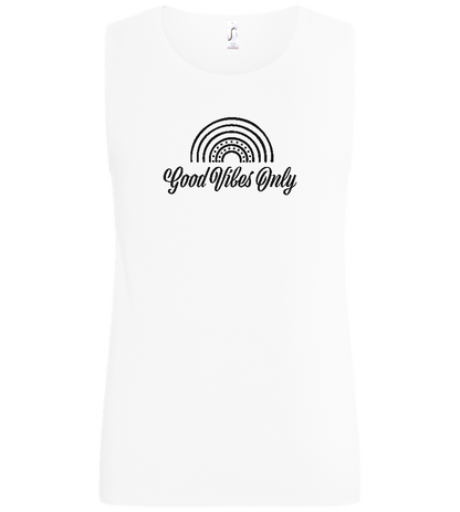 Good Vibes Only Rainbow Design - Basic men's tank top_WHITE_front