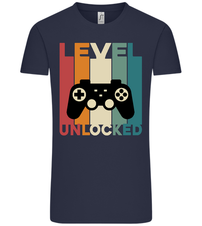 Level Unlocked Game Controller Design - Comfort Unisex T-Shirt_FRENCH NAVY_front