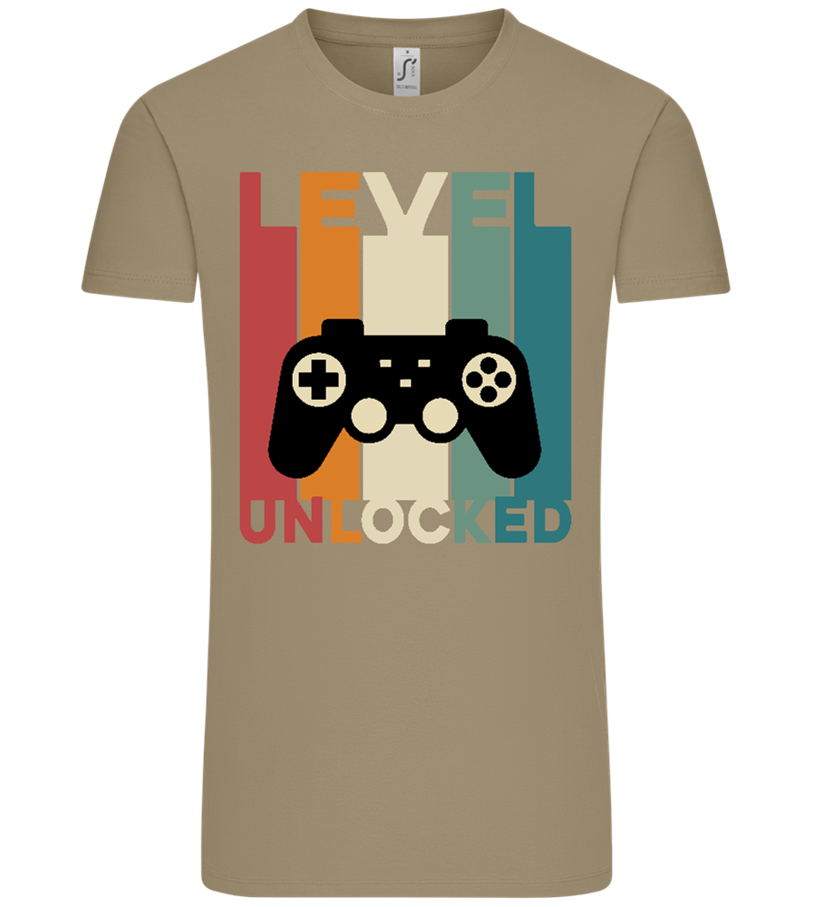 Level Unlocked Game Controller Design - Comfort Unisex T-Shirt_KHAKI_front