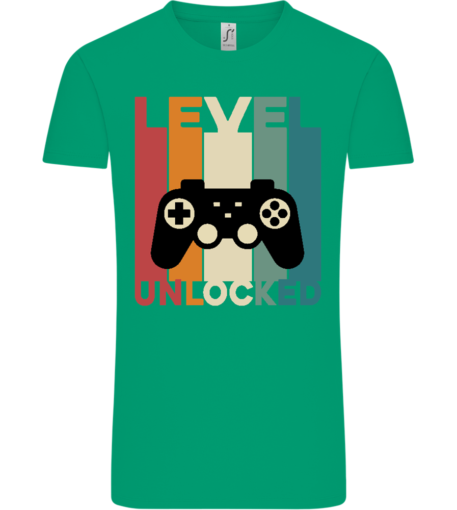 Level Unlocked Game Controller Design - Comfort Unisex T-Shirt_SPRING GREEN_front