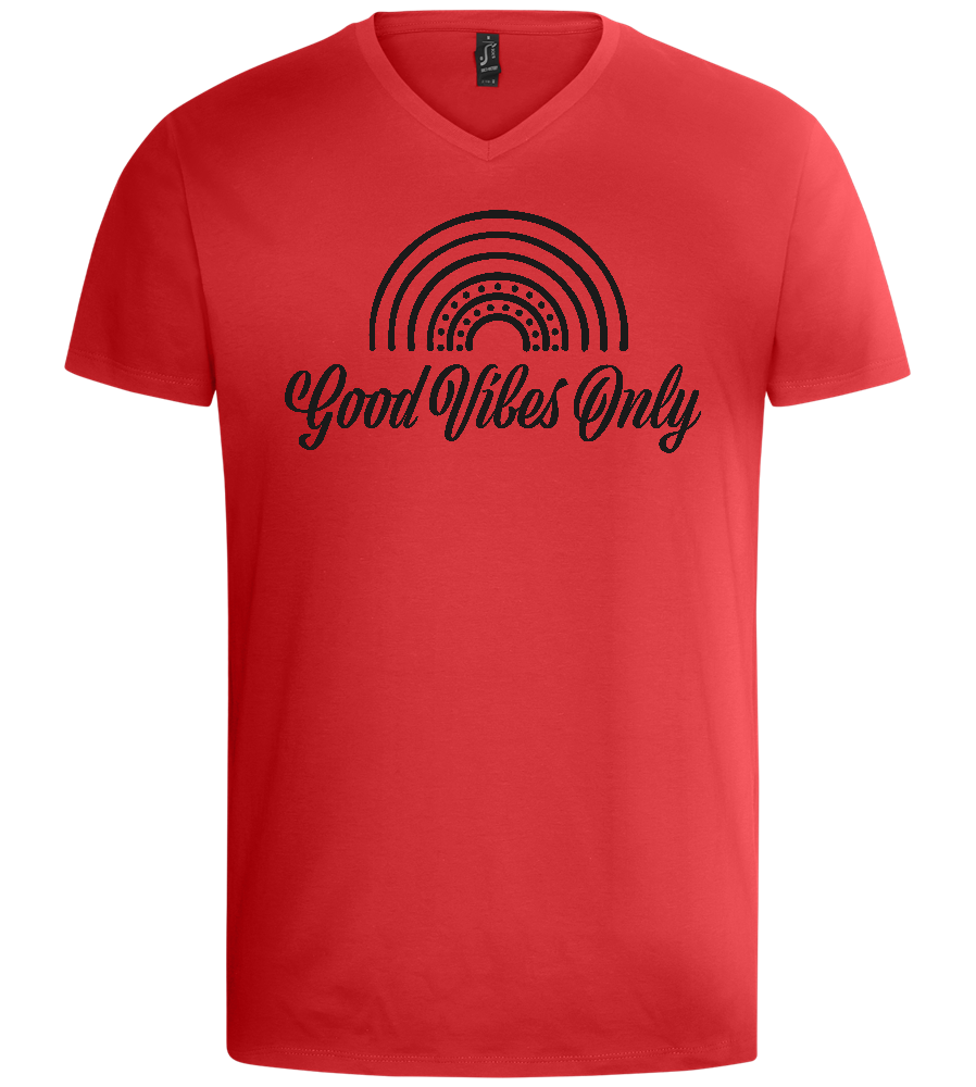 Good Vibes Only Design - Basic men's v-neck t-shirt_RED_front