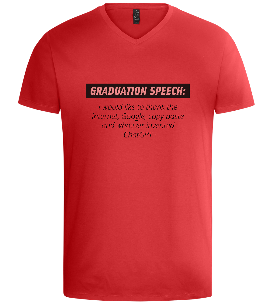 Graduation Speech Design - Basic men's v-neck t-shirt_RED_front