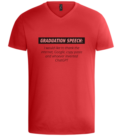 Graduation Speech Design - Basic men's v-neck t-shirt_RED_front