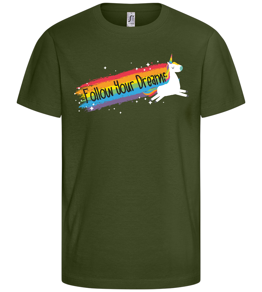 Follow Your Dreams Trail Design - Basic kids t-shirt_ARMY_front