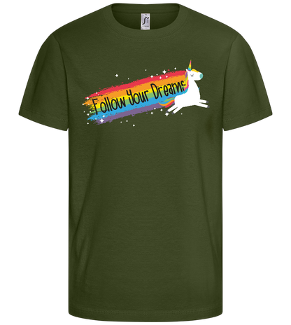 Follow Your Dreams Trail Design - Basic kids t-shirt_ARMY_front