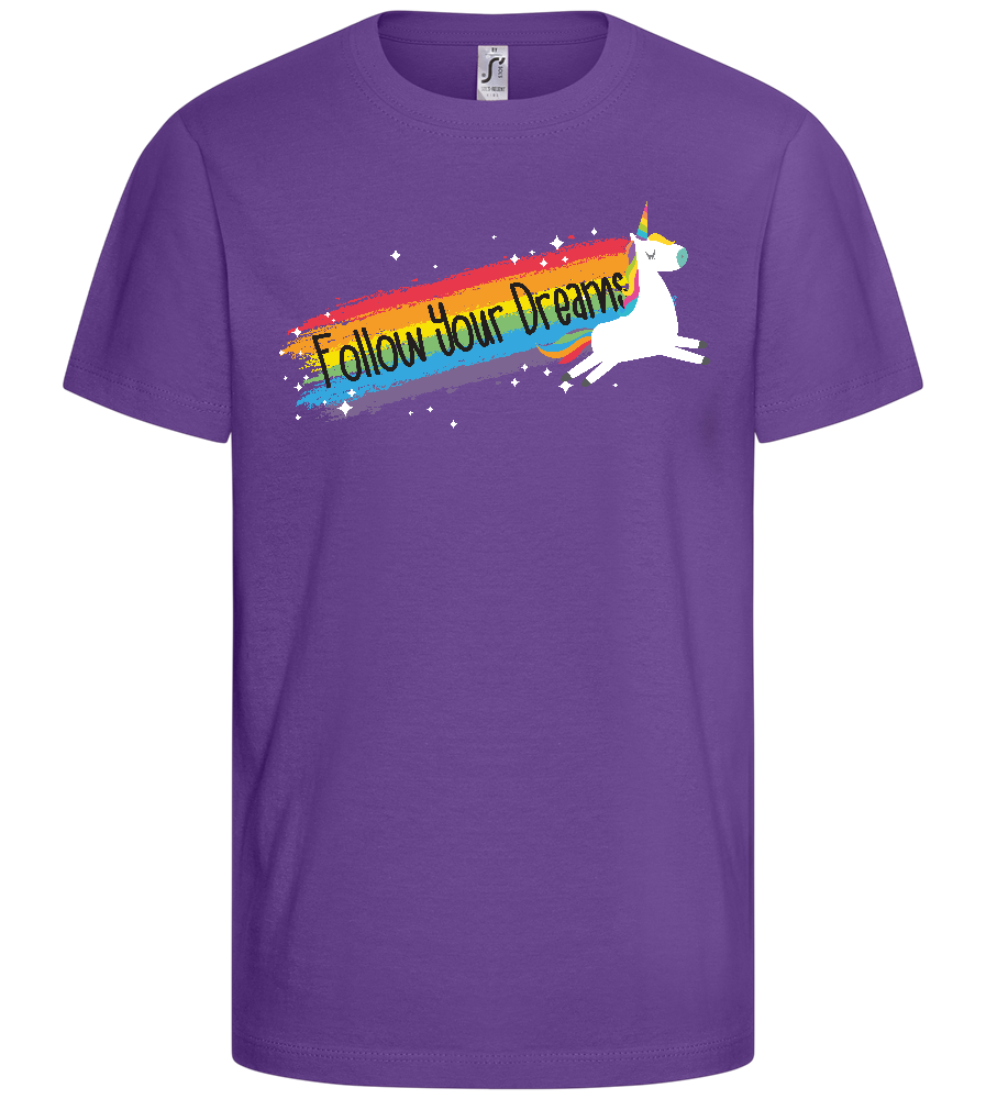 Follow Your Dreams Trail Design - Basic kids t-shirt_DARK PURPLE_front